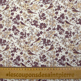 Cotton printed floral flight off-white background