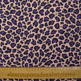 Cotton leopard print purple flesh pink background