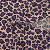 Cotton leopard print purple flesh pink background