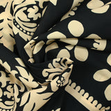 Fine crepe with Versailles print on black background