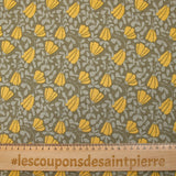 Sweat envers doudou clochette d'automne jaune fond taupe