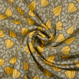 Sweat envers doudou clochette d'automne jaune fond taupe