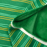 Sweat envers doudou rayé jaune et vert d'eau fond vert prairie
