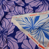 Viscose printed large flowers purple background