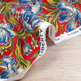 Coton liberty ® Archive Tulip fond rouge au mètre