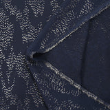 Dotted muslin silver print dotted with navy background