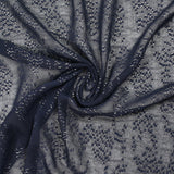 Dotted muslin silver print dotted with navy background