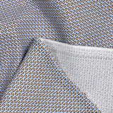 Blue and brown fancy printed polycotton poplin