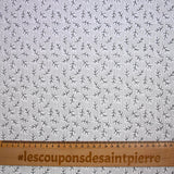 Striped printed polycotton poplin and branches gray background
