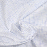 Charles blue, white background, woven-dyed polycotton poplin