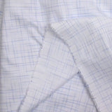 Charles blue, white background, woven-dyed polycotton poplin