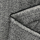 Black and white herringbone wool