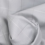 Gray check jacquard polycotton poplin