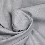 Gray check jacquard polycotton poplin