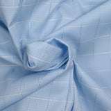 Sky check jacquard polycotton poplin