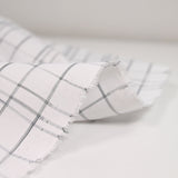 Marceau woven-dyed polycotton poplin gray white background
