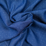 Tencel jeans with dark blue polka dots