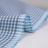 Blue and gray Aylan jacquard polycotton poplin