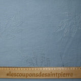 Viscose crepe Lily embroidered barbel blue foliage