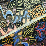 Giulia ethnic and black ethnic cotton per meter print