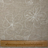 Heather beige Ariel embroidered canvas