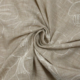 Heather beige Ariel embroidered canvas
