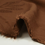 Viscose crepe Lily embroidered hazel brown foliage