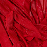 Fine silver Lurex mesh with dark red background