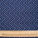 JACQUARD Polyviscose Chevron Marine Fond