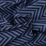 JACQUARD Polyviscose Chevron Marine Fond