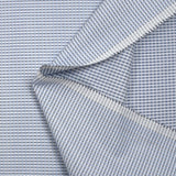 Adrien blue and gray woven-dyed polycotton poplin with white background