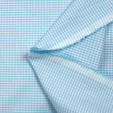 Adrien blue and cyan woven-dyed polycotton poplin with white background