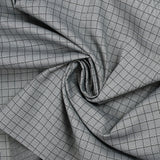 Woven-dyed polycotton poplin with Emilien check, gray background