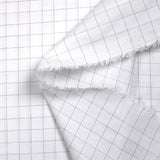 Hippolyte gray woven-dyed polycotton poplin with white background
