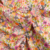 Flores de estampado de algodón Matilde Naranja y fucsia por metro