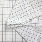 Popeline polycoton tissée-teinte à carreaux Barnabé gris fond blanc