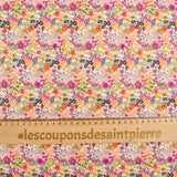 Flores de estampado de algodón Matilde Naranja y fucsia por metro