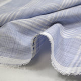 Woven-dyed polycotton poplin with Rémi blue background checks