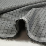 Woven-dyed polycotton poplin with Emilien check, gray background