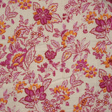 Double gaze matelassée double face indien Gurugram rose fond écru au mètre