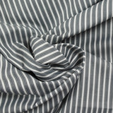 Tom gray and white striped woven-dyed polycotton poplin