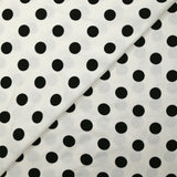 Twill de viscose imprimé à pois fond blanc cassé