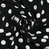 Twill de viscose imprimé à pois fond noir