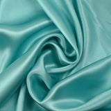 100% aquamarine silk satin