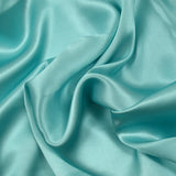 100% aquamarine silk satin