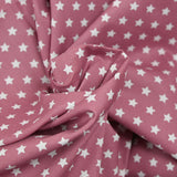 Star printed cotton 1cm old pink