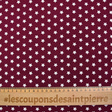 Star printed cotton 1cm wine color