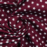 Star printed cotton 1cm wine color
