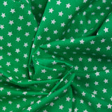 Star printed cotton 1cm green