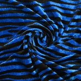 Jersey de terciopelo de cebra negro y azul eléctrico